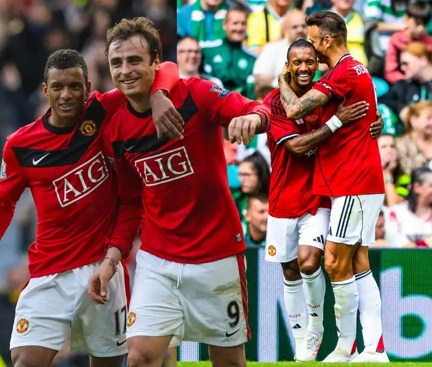 Berbatov và Nani tái hiện màn ăn mừng đầy cảm xúc